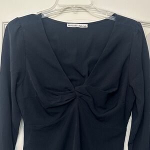 Abercrombie & Fitch Black Twist Front Blouse